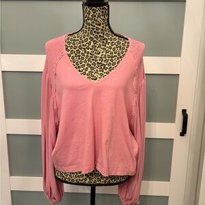 Free People Pink V-Neck Top NWOT!!